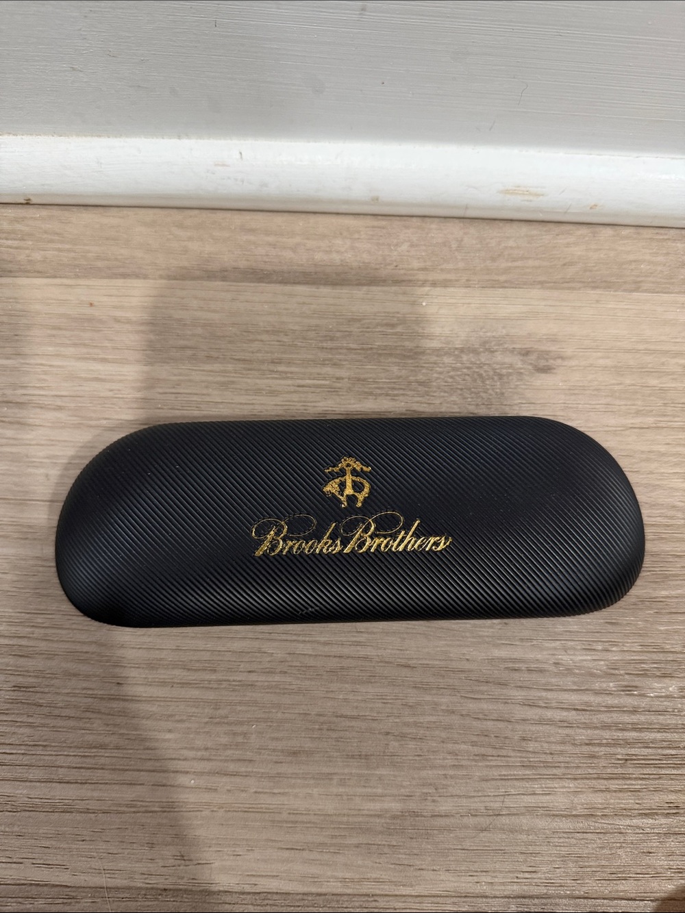 Brooks Brothers Black Glasses Case with Gold Logo